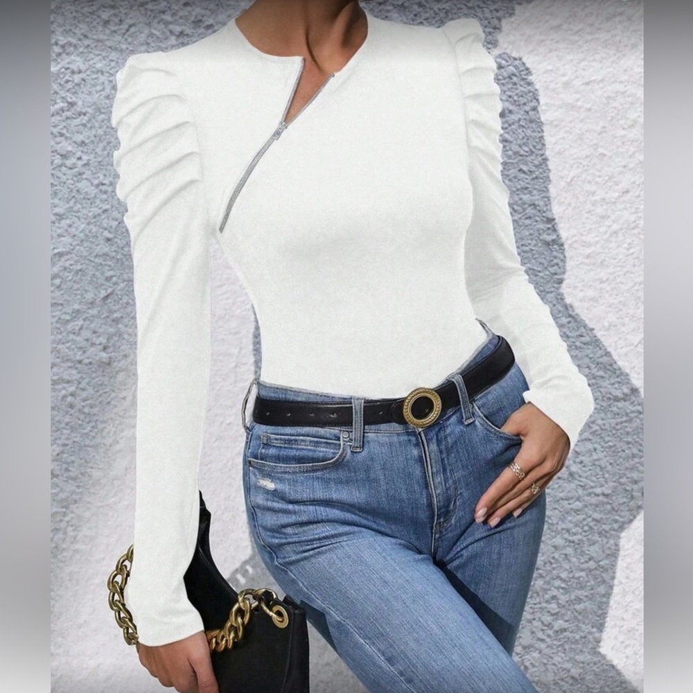 White Long Sleeve Women's Top